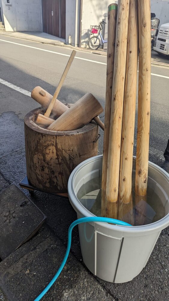 新年のお餅つき